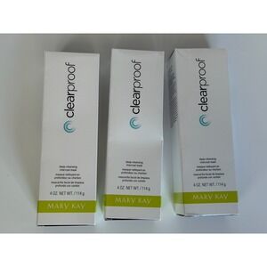 Lot Of 3-Mary Kay Clearproof Deep Cleansing Charcoal Mask 4oz 094148 All Skins